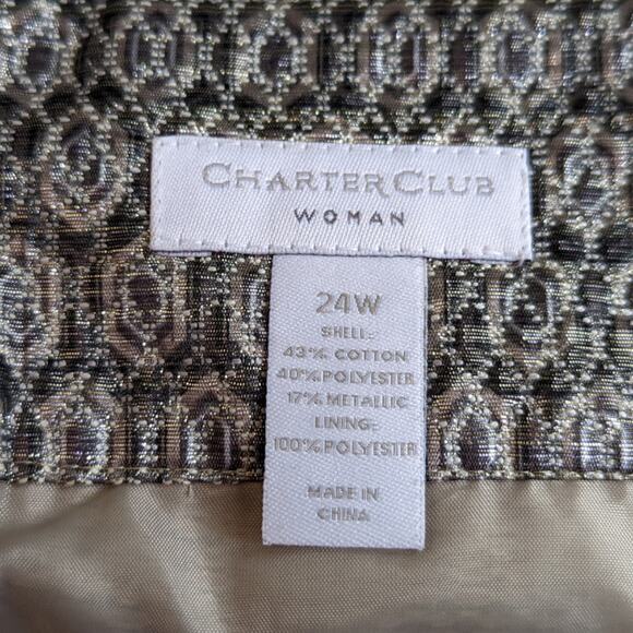 Charter Club  Jacquard  Metallic Skirt sz 24 W New with Tag - Picture 3 of 6